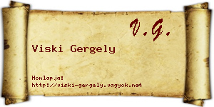 Viski Gergely névjegykártya